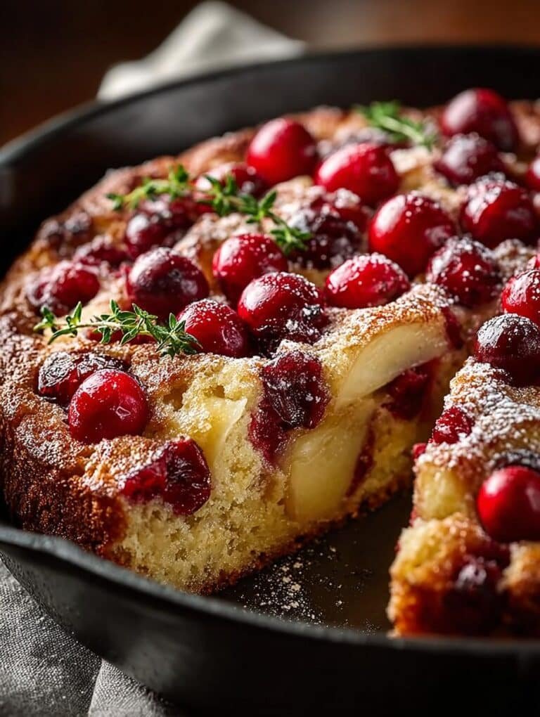 Cranberry Apple Skillet Cake