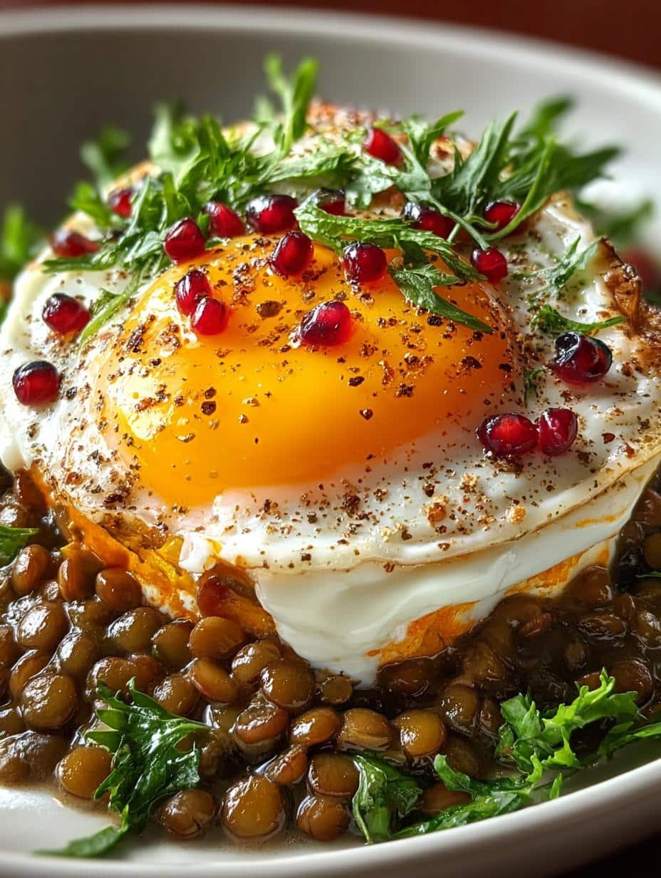 Eggcentric Lentils Poached Egg