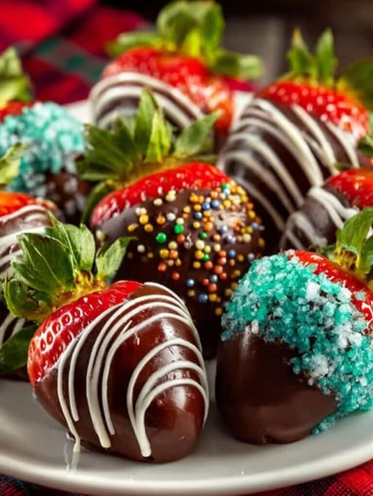 Festive Chocolate Dipped Strawberries