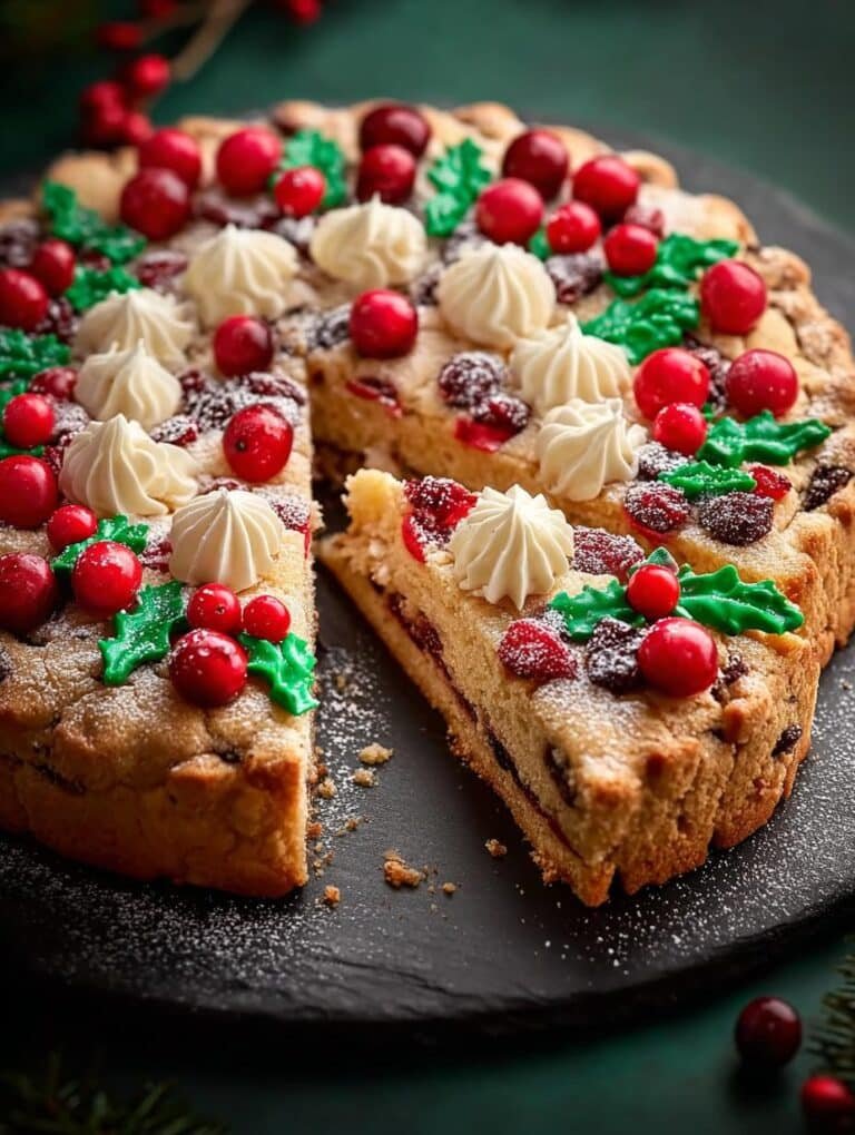 Giant Christmas Wreath Cookie