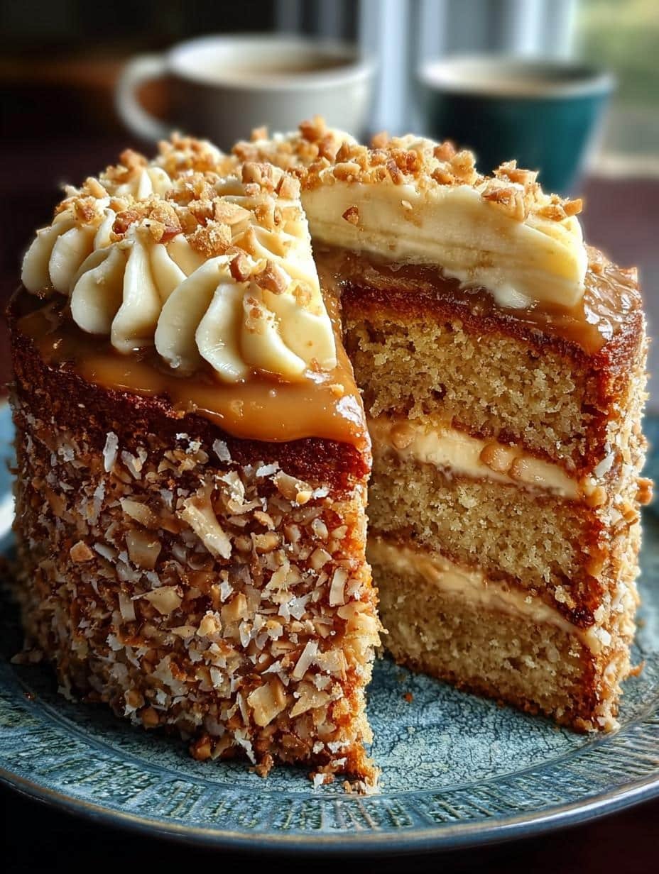 Irresistible Gluten Free Banana Cake with Salted Caramel Bliss - Gluten Free Banana Cake - main visual representation