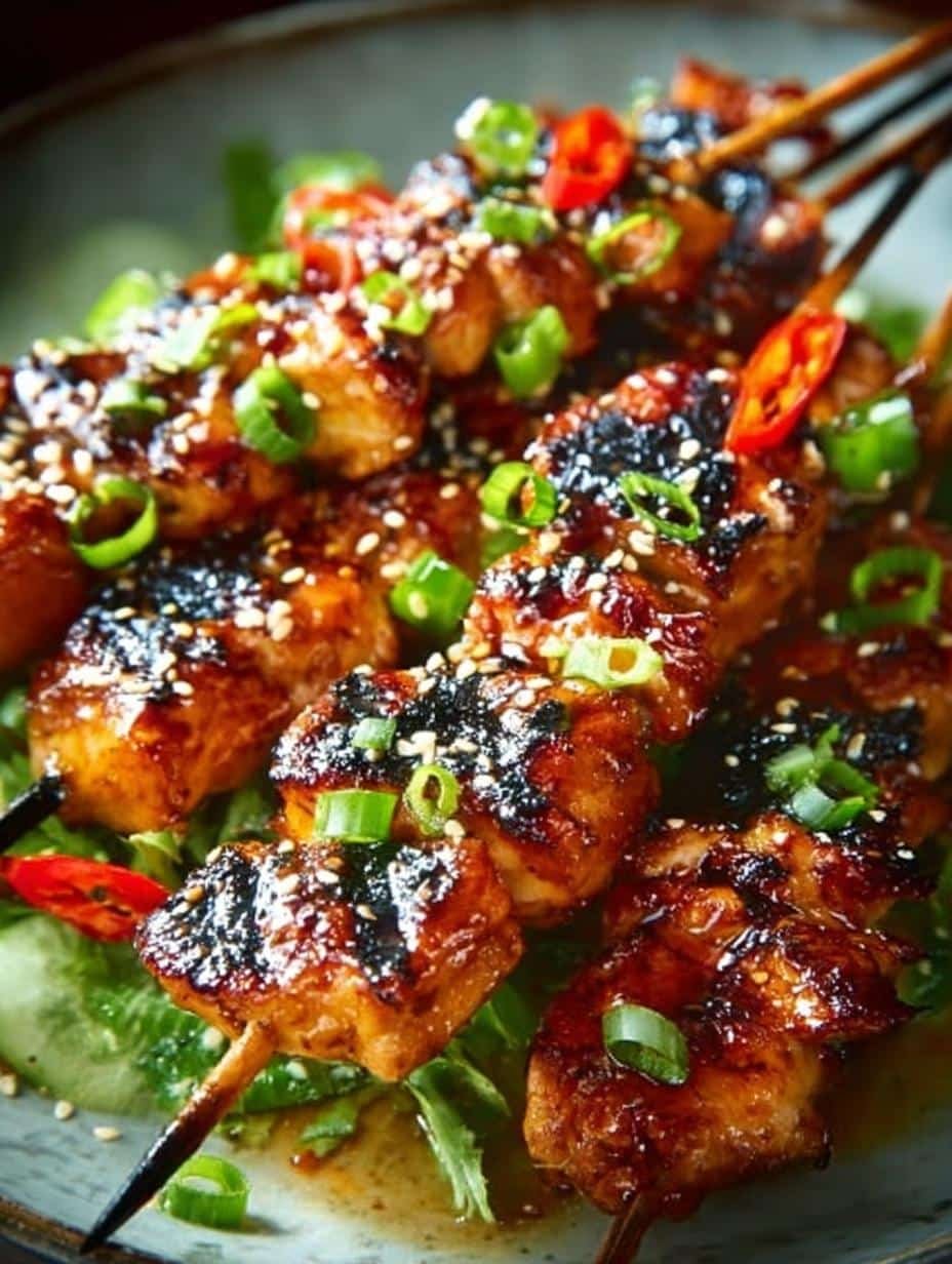 Grilled Asian Chicken Kebabs