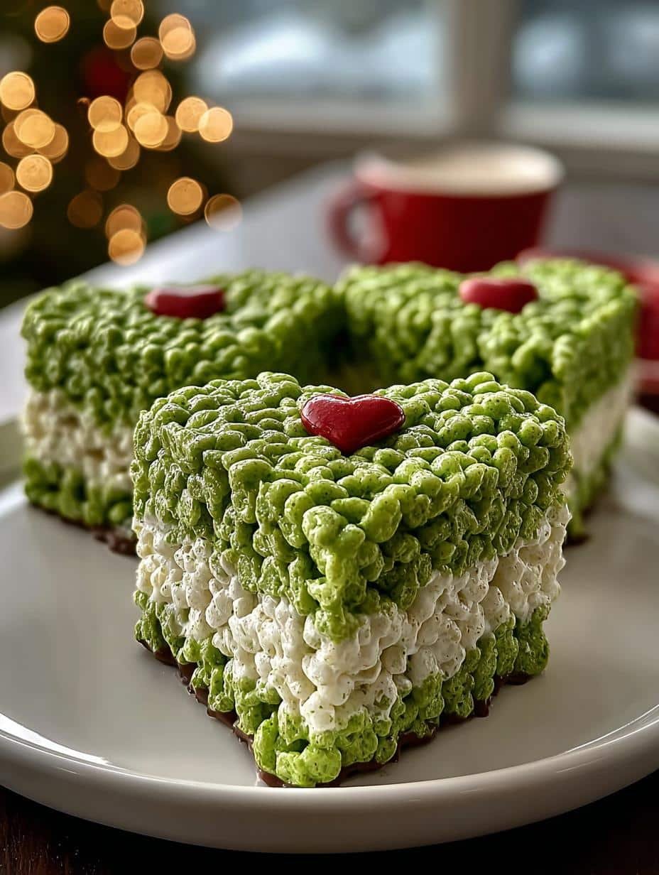 Grinch Heart Rice Krispies