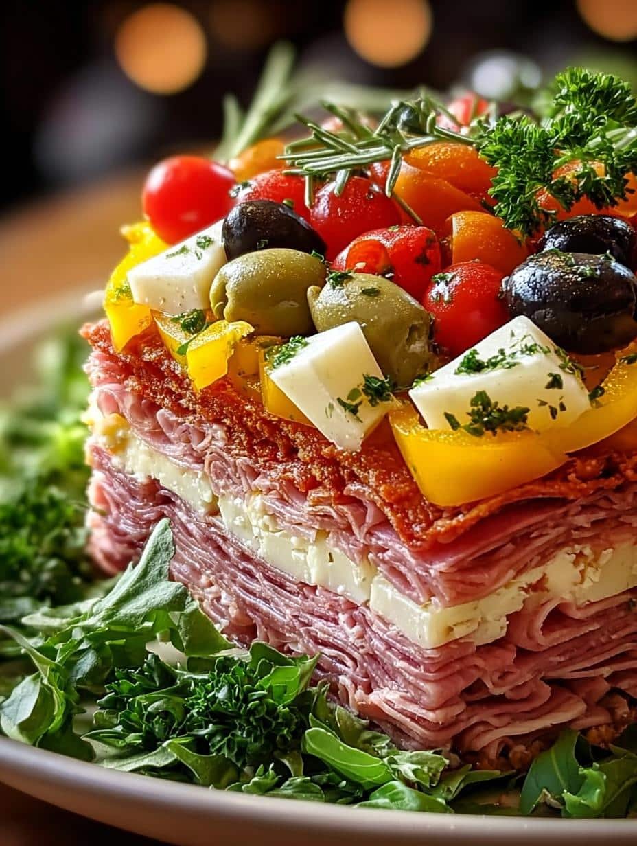 Layered Muffuletta Salad