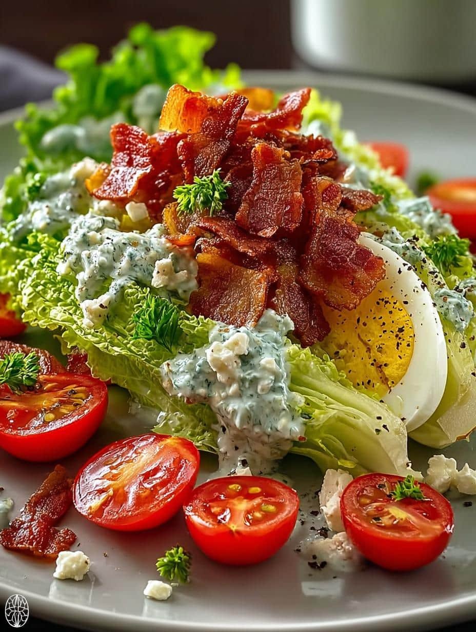 Delicious Loaded Wedge Salad with Homemade Ranch Surprise - Loaded Wedge Salad - main visual representation