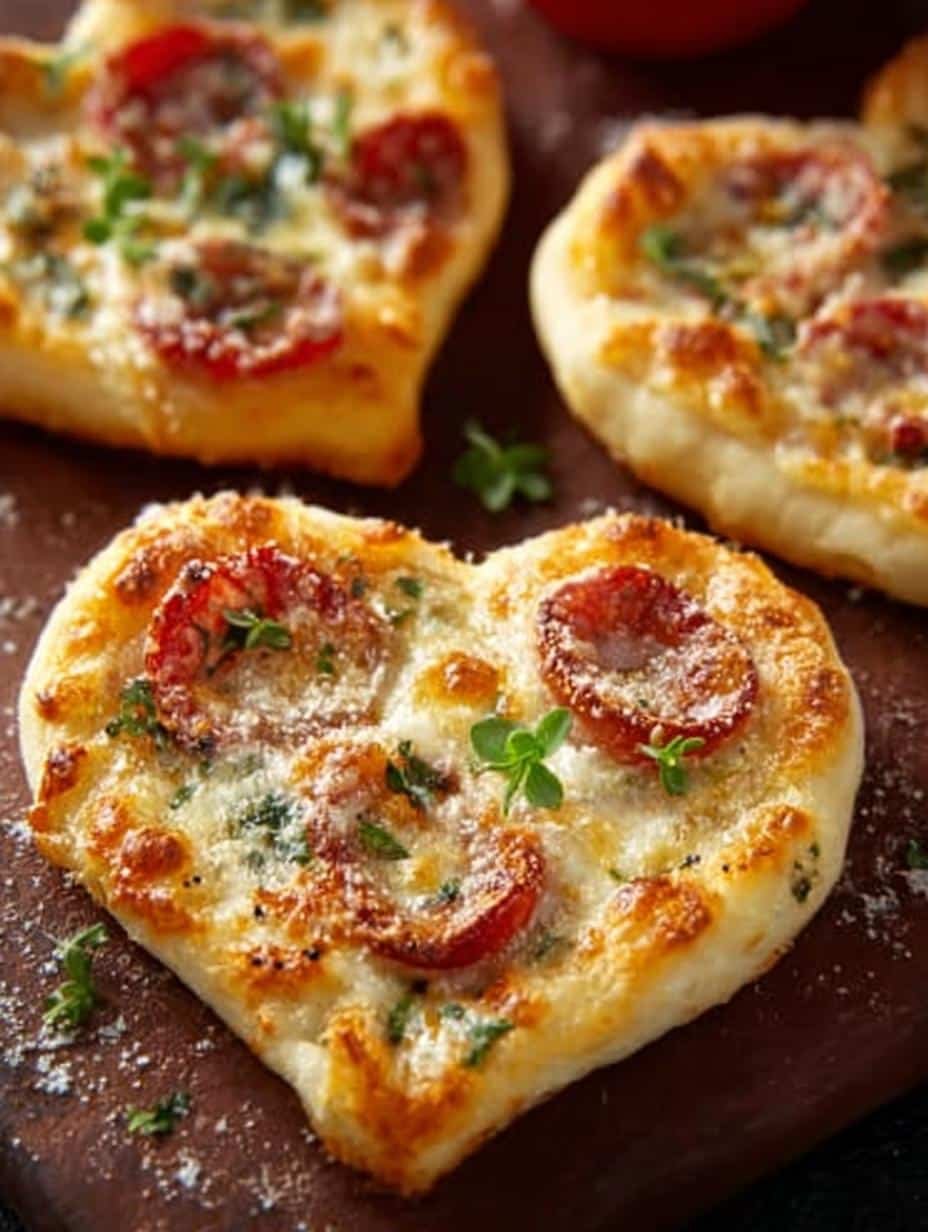 Mini Heart Shaped Pizzas: 7 Romantic Recipes for Love - Mini Heart Shaped Pizzas - main visual representation