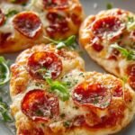 Mini Heart Shaped Pizzas
