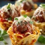Mini Meatball Pasta Cups