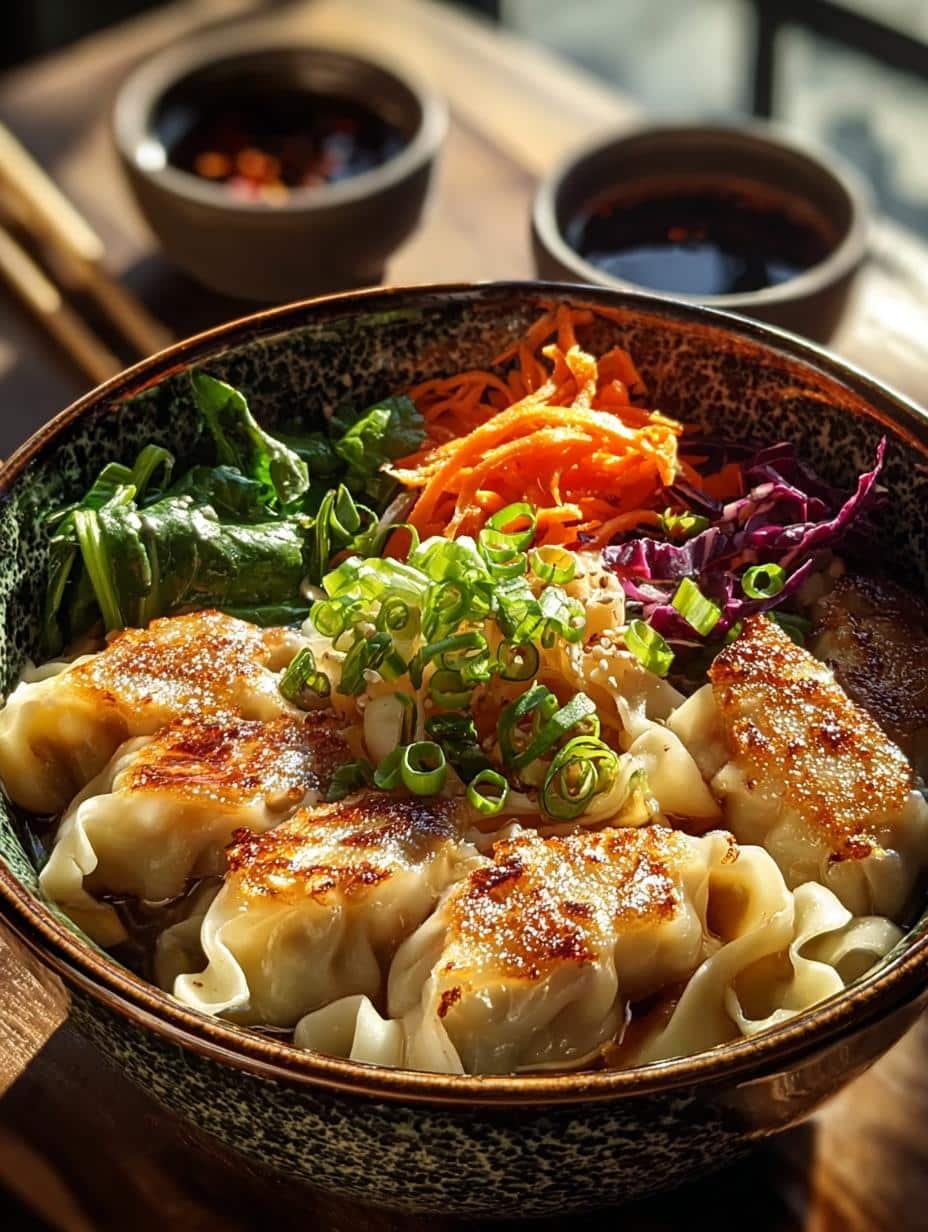 Savory Potsticker Noodle Bowls in 30 Minutes - Potsticker Noodle Bowls - main visual representation