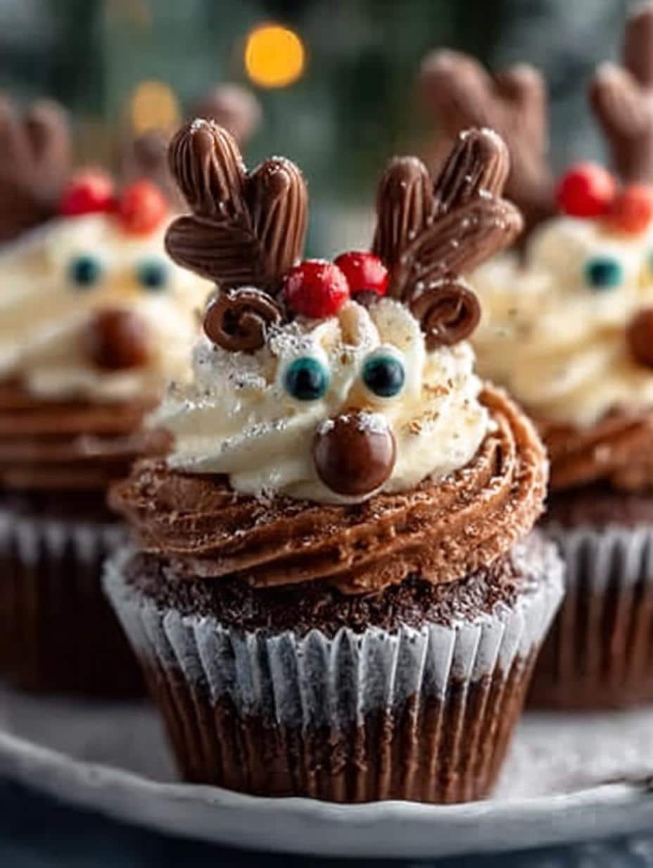 Reindeer Cupcakes For Holidays