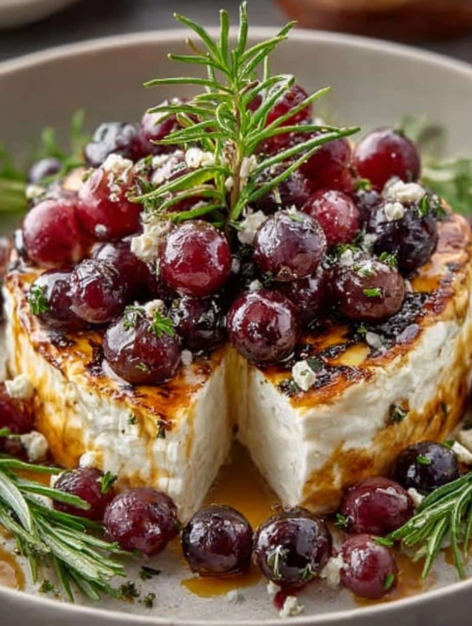 Delicious Roasted Grape Rosemary Feta Garnish Recipe - Roasted Grape Rosemary Feta - main visual representation