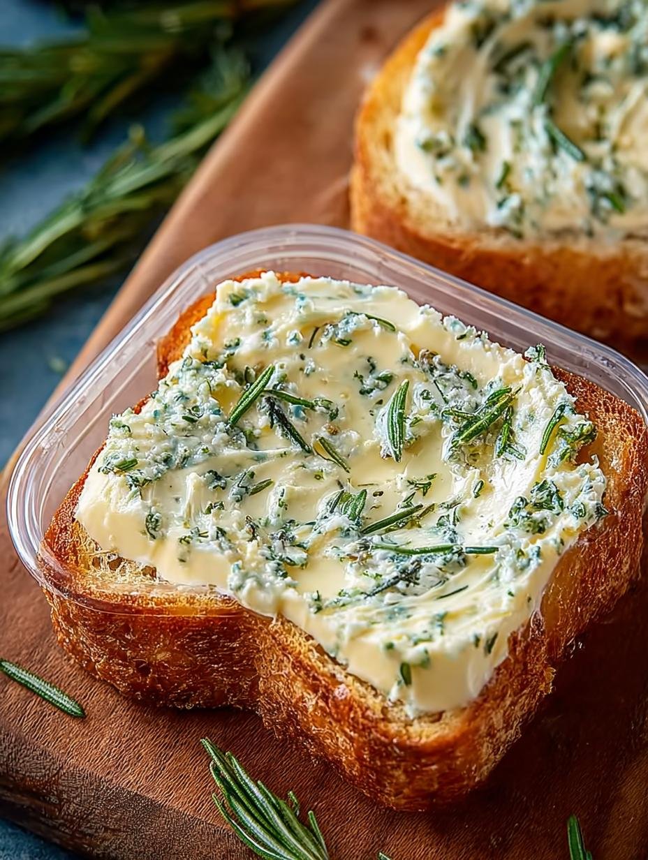 Delicious rosemary butter melting over grilled steak