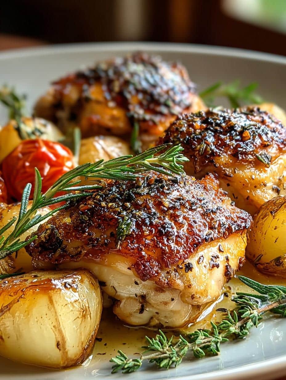 Delicious Rosemary Thyme Chicken Thighs for Dinner - Rosemary Thyme Chicken Thighs - main visual representation
