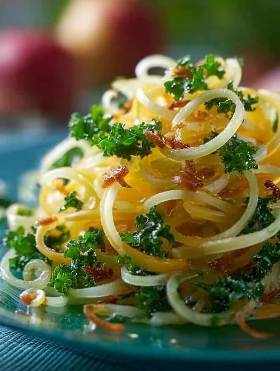 Spiralized Apple Kale Cheddar: A Refreshing Delight - Spiralized Apple Kale Cheddar - main visual representation