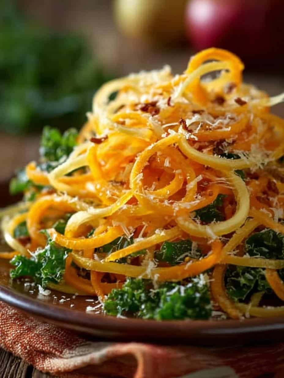 Spiralized Apple Kale Cheddar