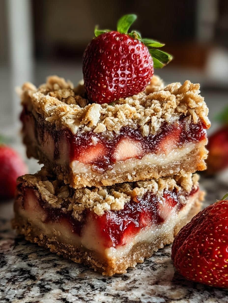 Delicious Strawberry Oatmeal Bars for Guilt-Free Snacking - Strawberry Oatmeal Bars - main visual representation