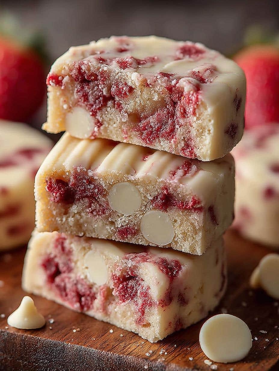 Delicious Strawberry White Chocolate Shortbread Recipe - Strawberry White Chocolate Shortbread - main visual representation