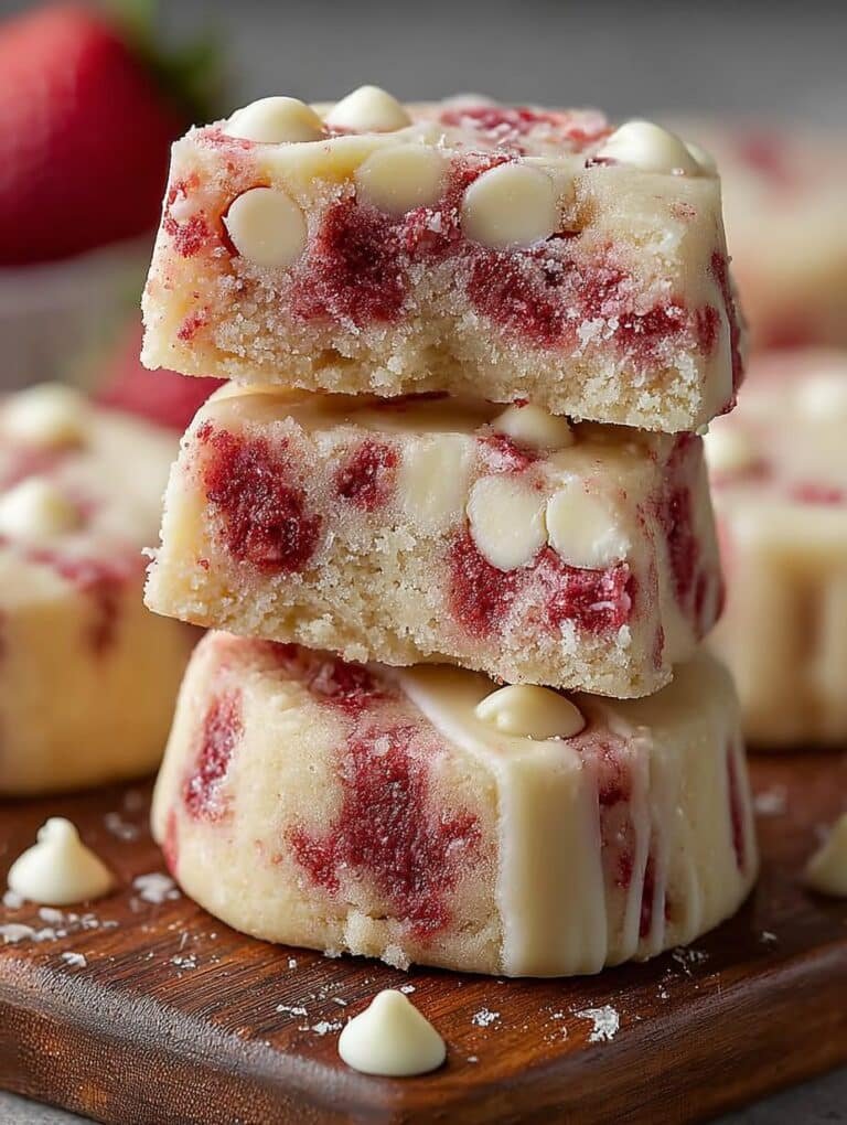 Strawberry White Chocolate Shortbread