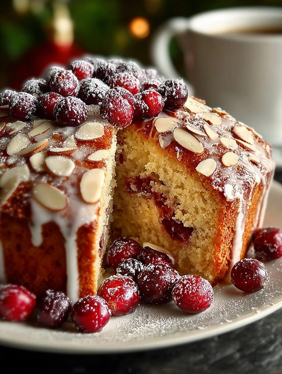 Indulge in This Moist Almond Cranberry Cake Delight - Almond Cranberry Cake Delight - main visual representation