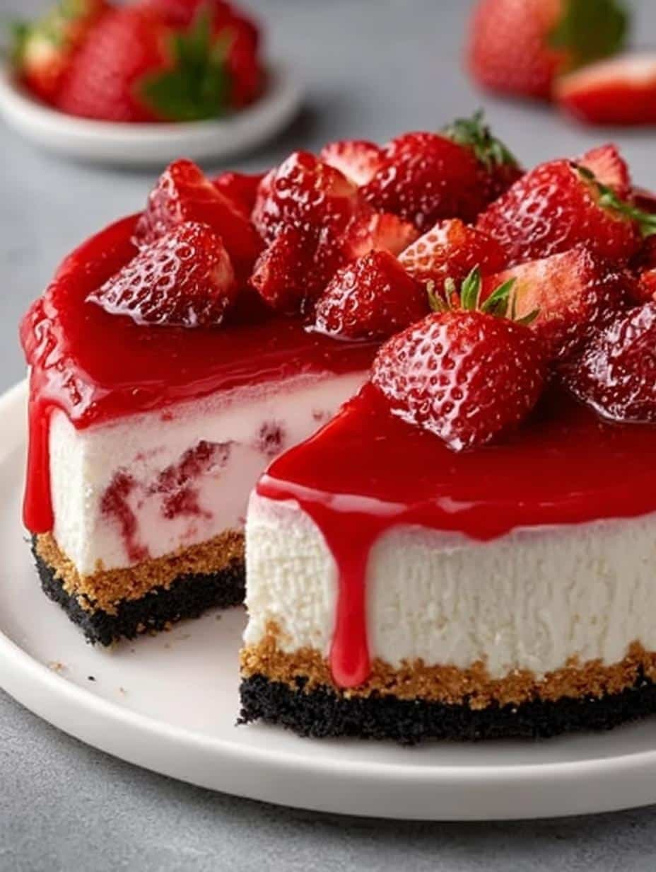Bake Strawberry Cheesecake