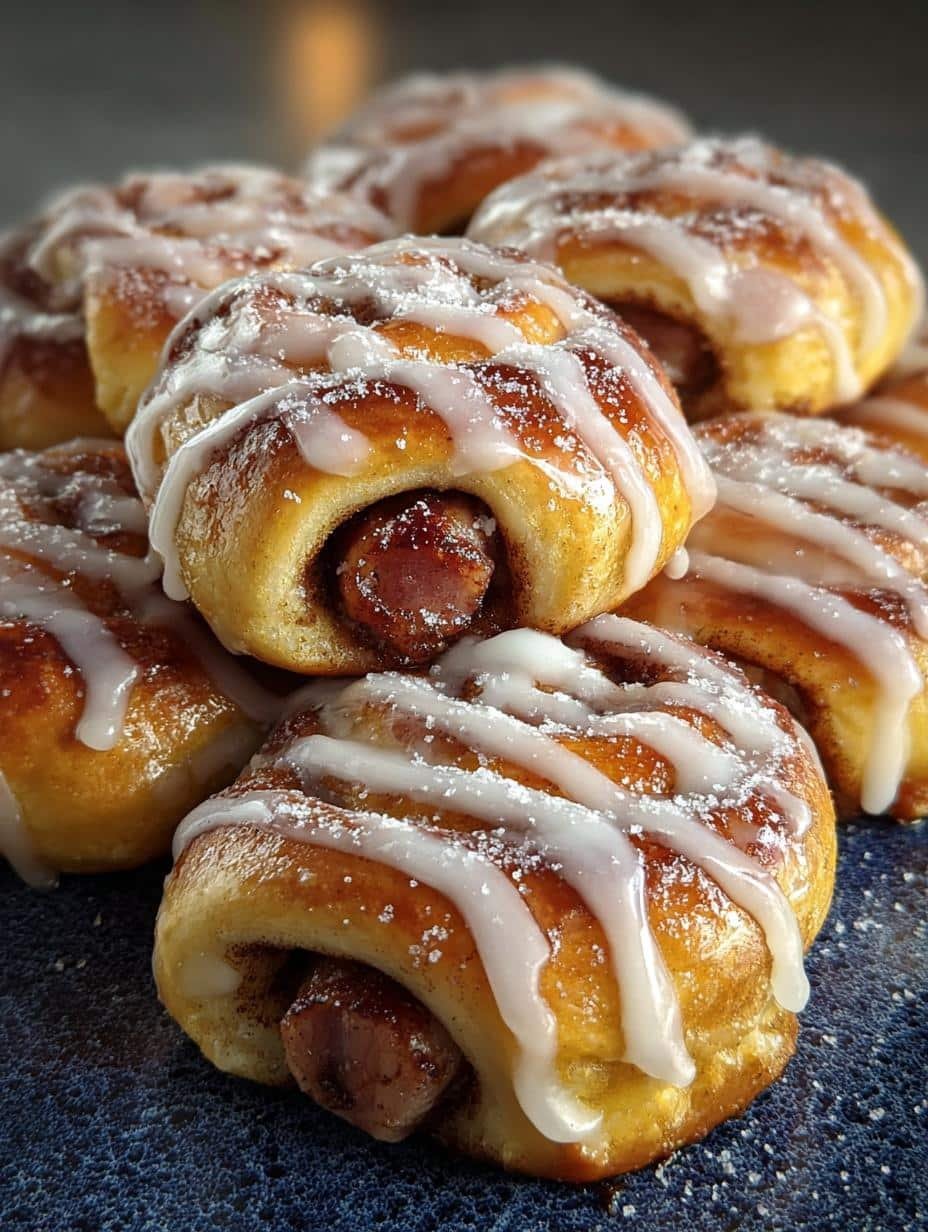Irresistible Breakfast Pigs Cinnamon Rolls fresh from the oven on a cooling rack