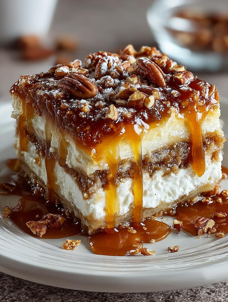 Caramel Pecan Lasagna Squares: 12 Layers of Delight - Caramel Pecan Lasagna Squares - additional detail