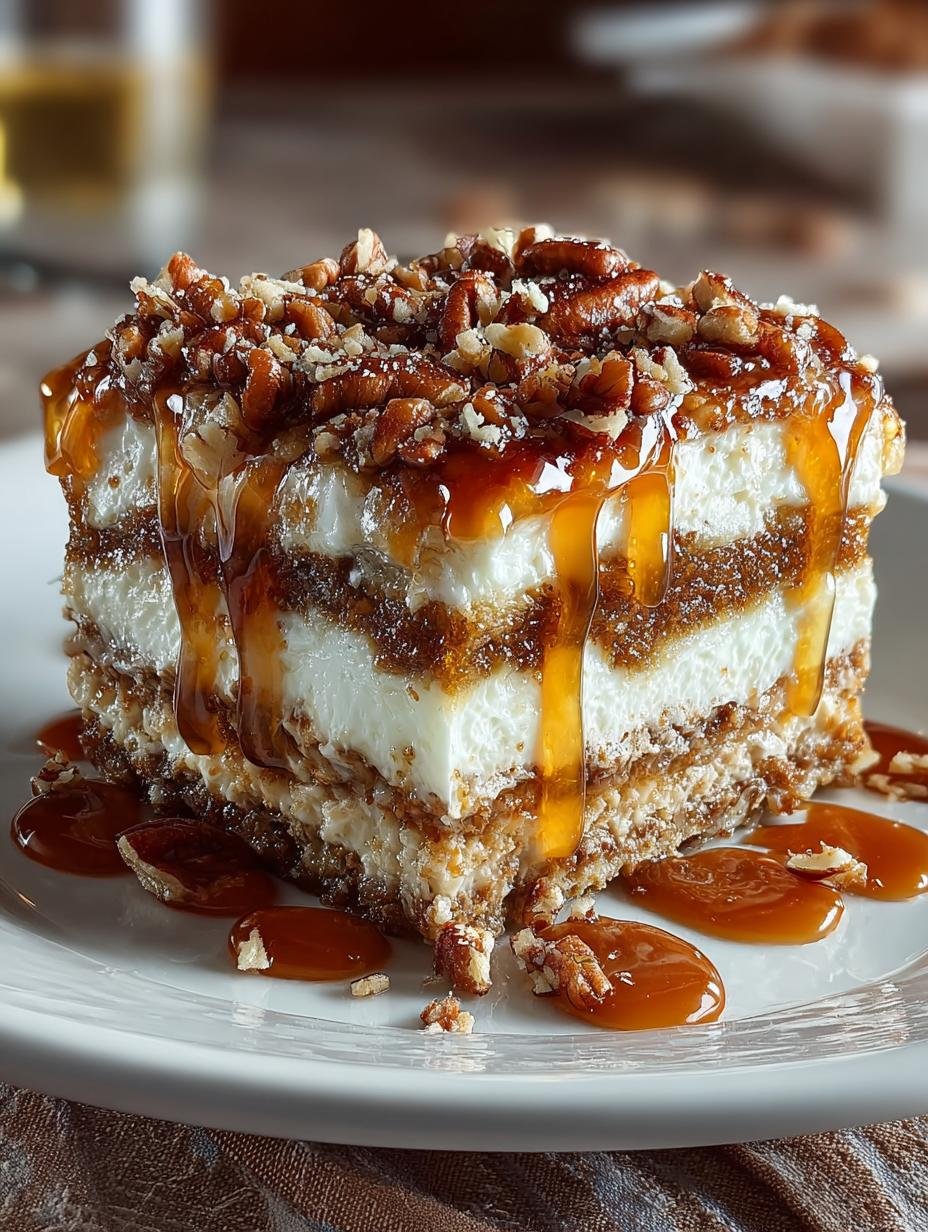 Caramel Pecan Lasagna Squares