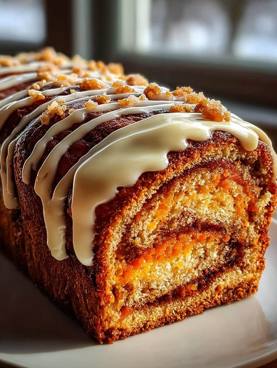Carrot Cake Babka with Cardamom Cream Cheese Drizzle Bliss - Carrot Cake Babka with - main visual representation