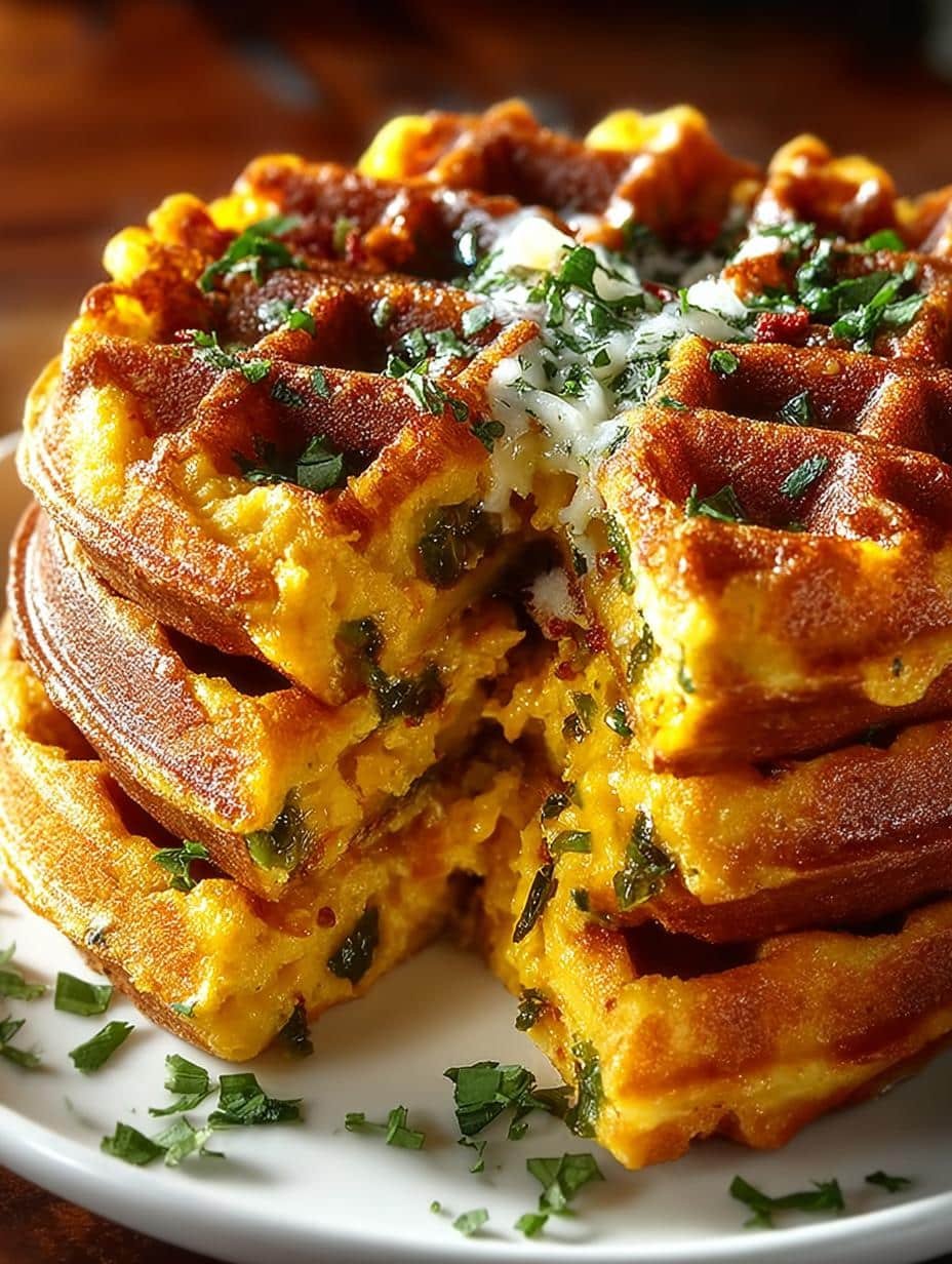 Cheddar Jalapeno Cornbread Waffles: 5 Savory Delights - Cheddar Jalapeno Cornbread Waffles - additional detail