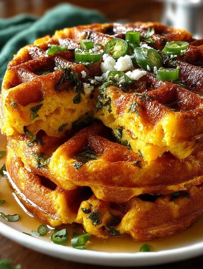 Cheddar Jalapeno Cornbread Waffles