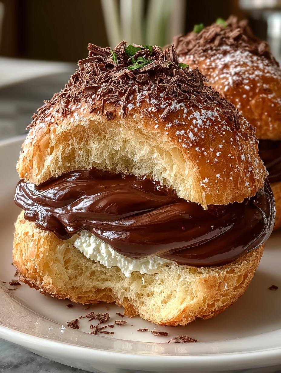 Delicious Chocolate Cream Puffs with Crispy Craquelin - Chocolate Cream Puffs - additional detail