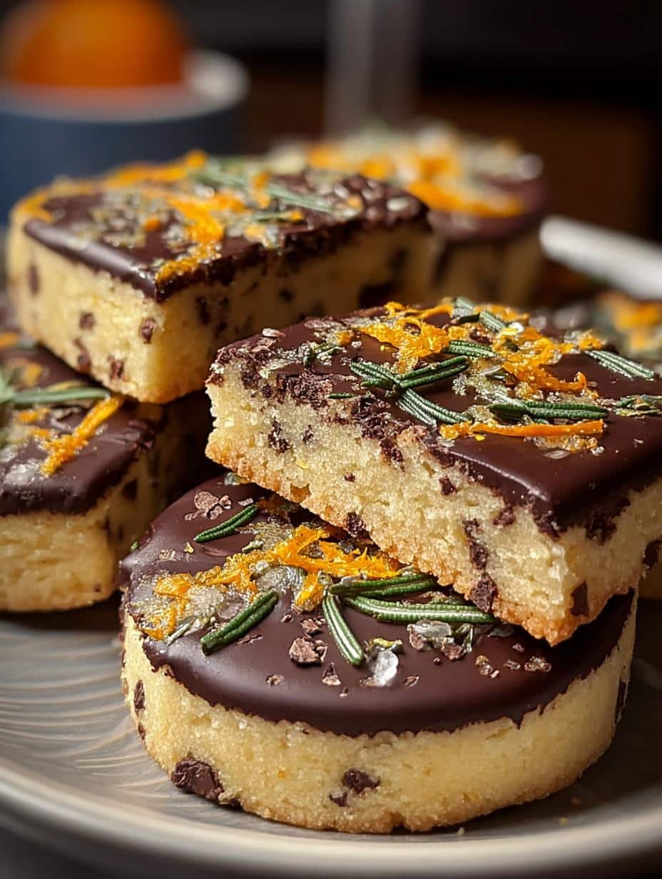 Chocolate Orange Rosemary Shortbread Delightful Treats - Chocolate Orange Rosemary Shortbread - main visual representation