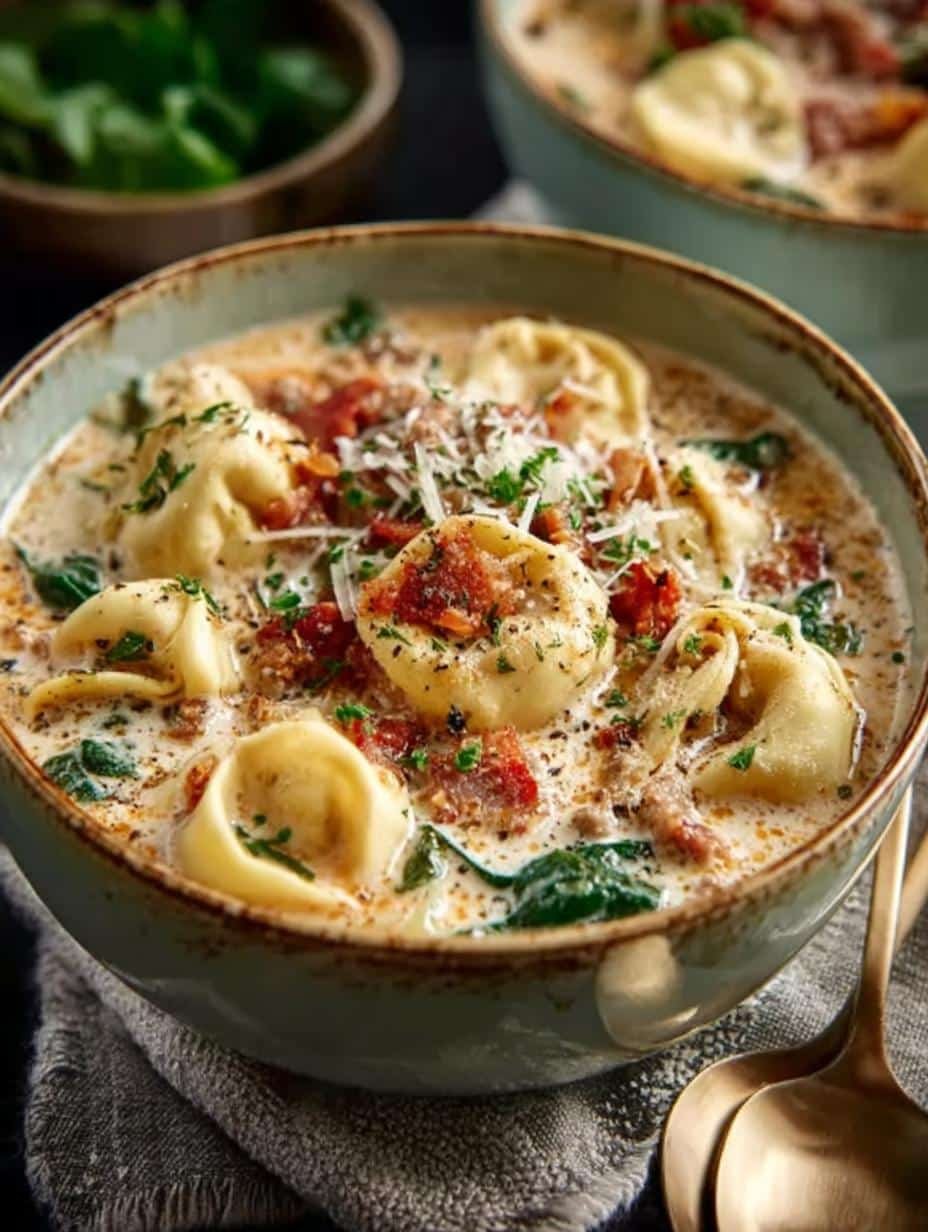 Creamy Sausage Tortellini Soup