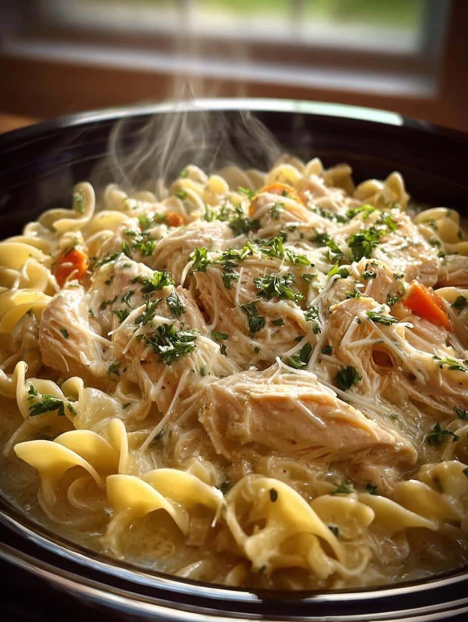 Crockpot Chicken Noodles