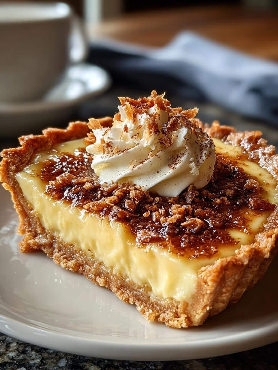 Eggnog Creme Tart with Caramel Shards for the Holidays - Eggnog Creme Tart with - main visual representation