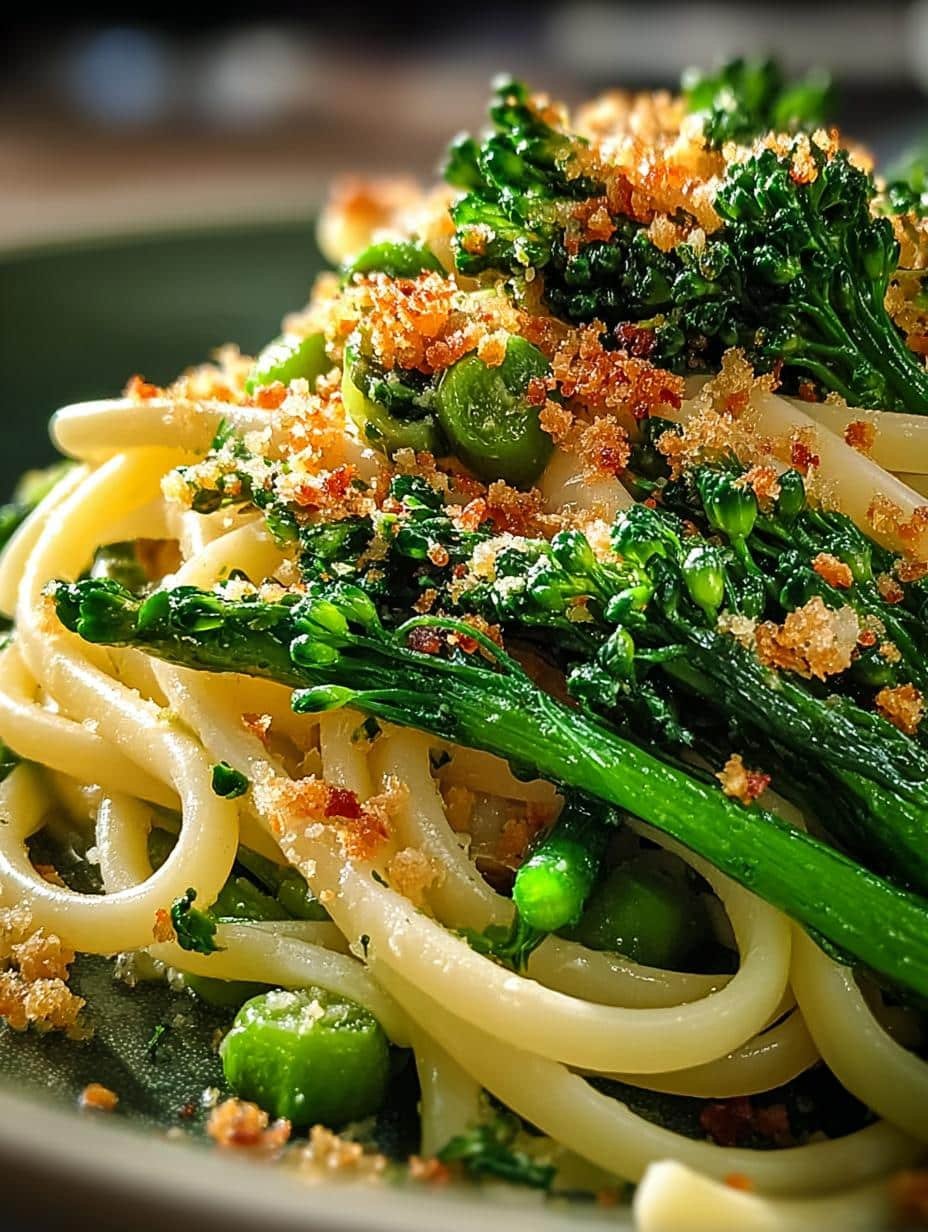 Green Olive Linguine with Broccolini: A Vibrant Delight - Green Olive Linguine with - main visual representation