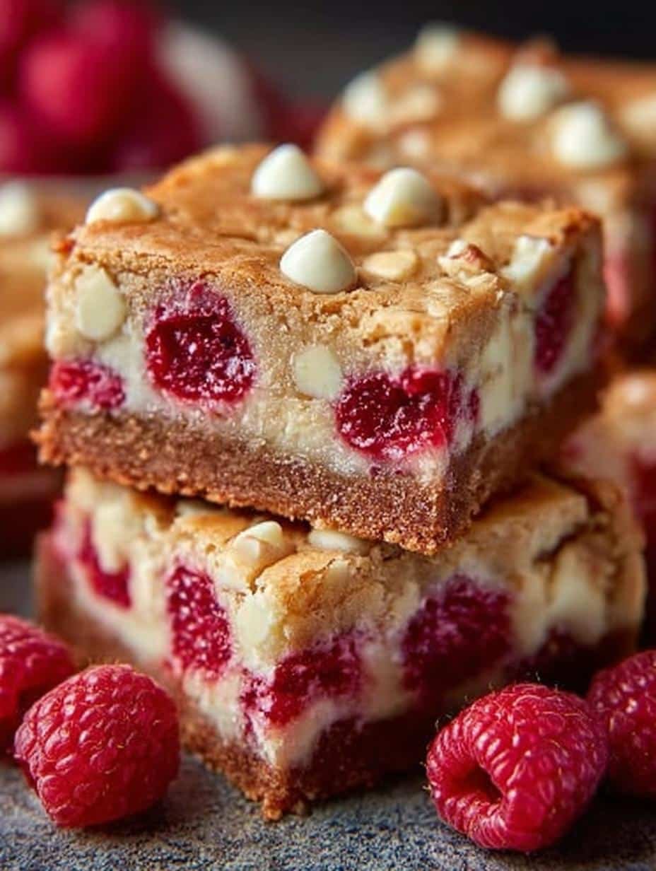Raspberry White Chocolate Blondies: 12 Irresistible Treats - Raspberry White Chocolate Blondies - additional detail