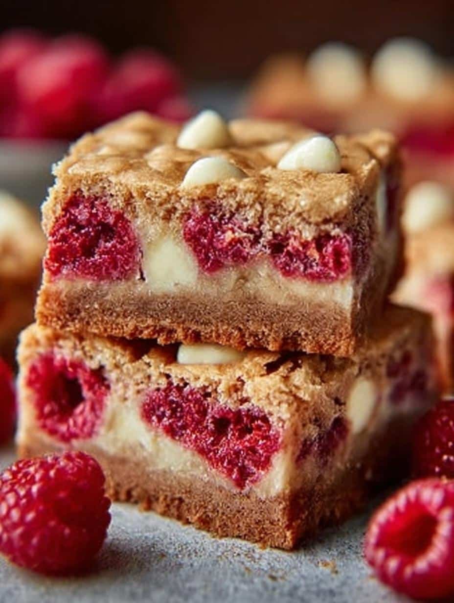 Raspberry White Chocolate Blondies