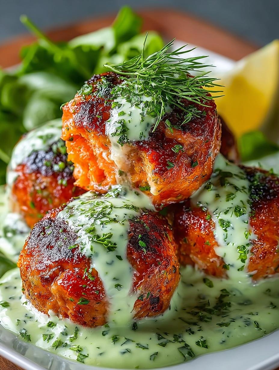 Salmon Balls Avocado Sauce