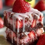Strawberry Brownies Lemon Glaze