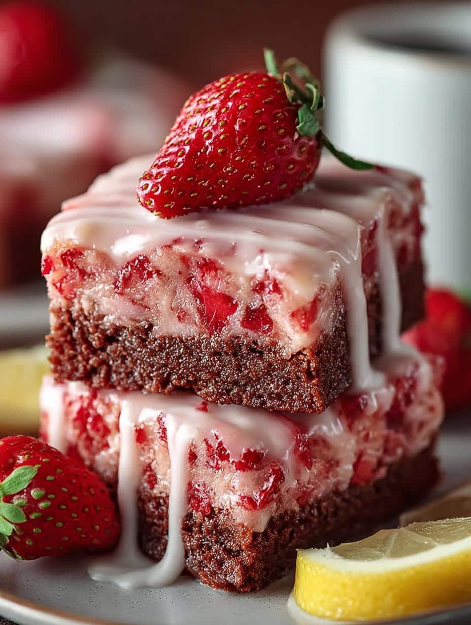 Strawberry Brownies Lemon Glaze: 5 Irresistible Treats - Strawberry Brownies Lemon Glaze - additional detail