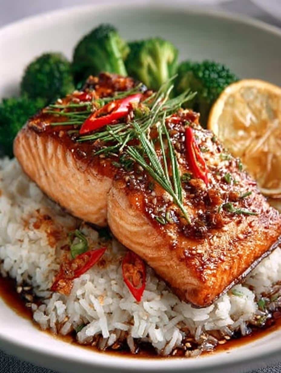 Teriyaki Salmon with Rice