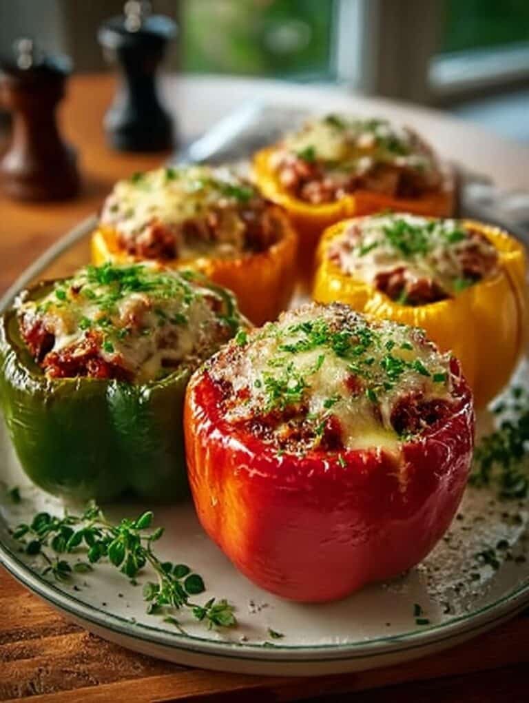 Beef Cheese Stuffed Peppers
