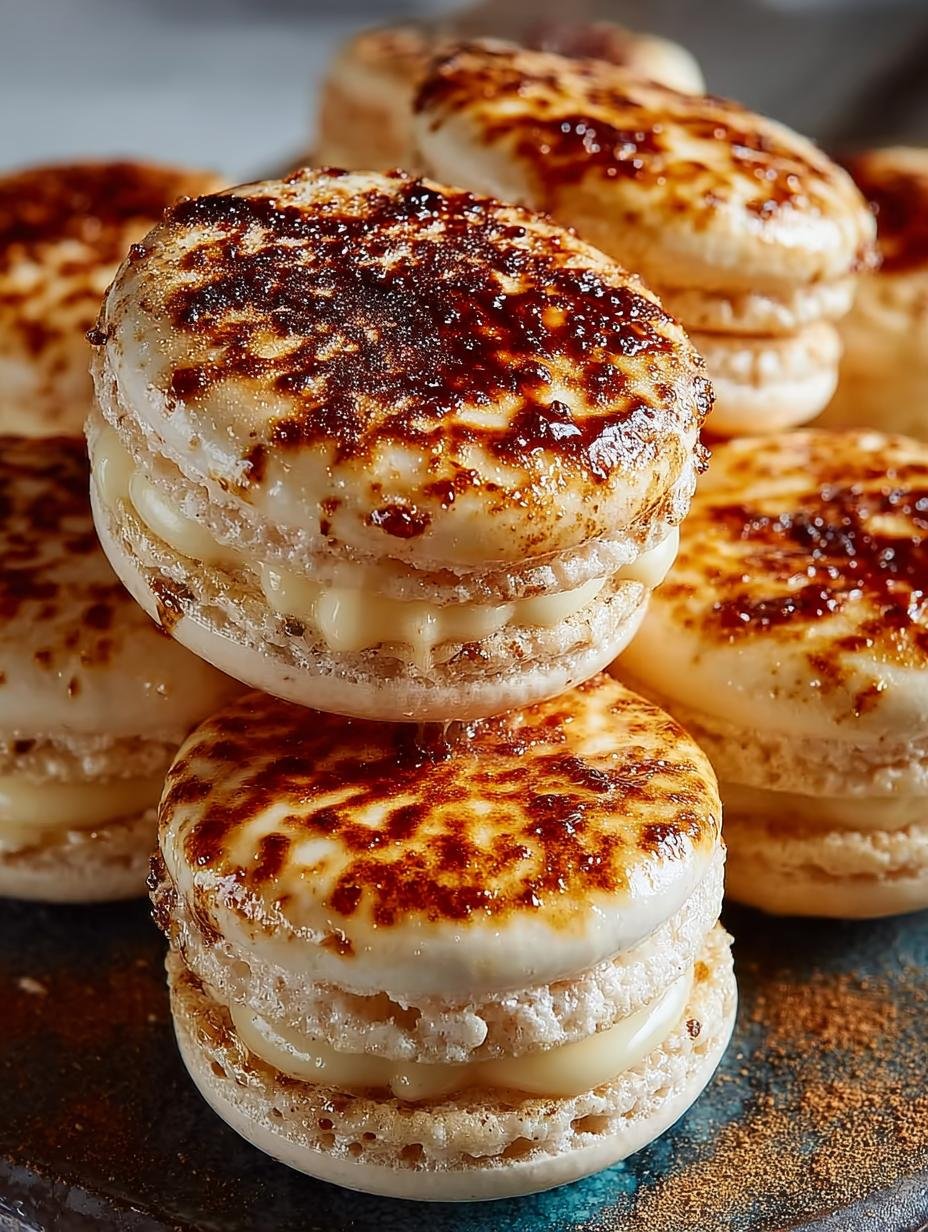 Delicious Creme Brulee Macarons Dessert Recipe - Creme Brulee Macarons Dessert - main visual representation