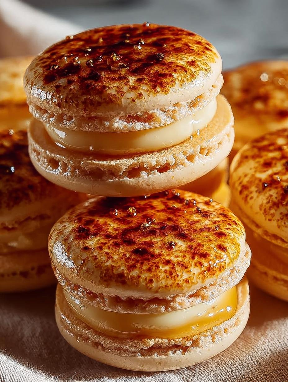 Delicious Creme Brulee Macarons Dessert Recipe - Creme Brulee Macarons Dessert - additional detail