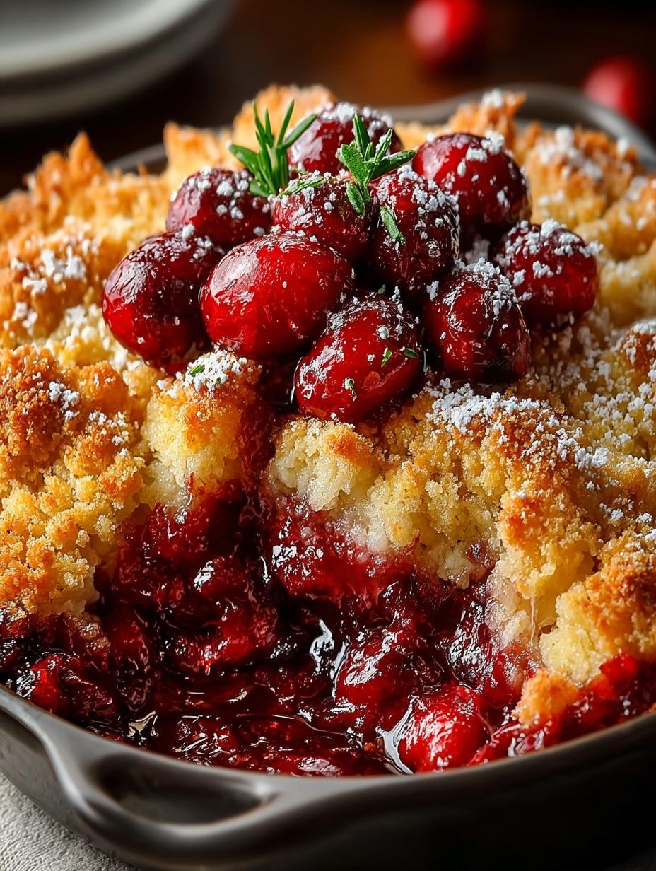 Crispy Cranberry Cobbler Dessert