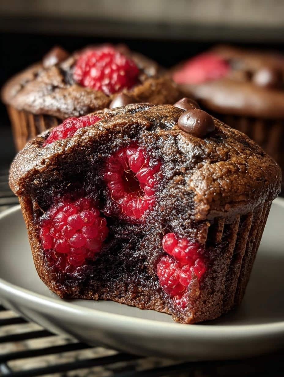 Irresistible Dark Chocolate Raspberry Muffins Recipe - Dark Chocolate Raspberry Muffins - additional detail