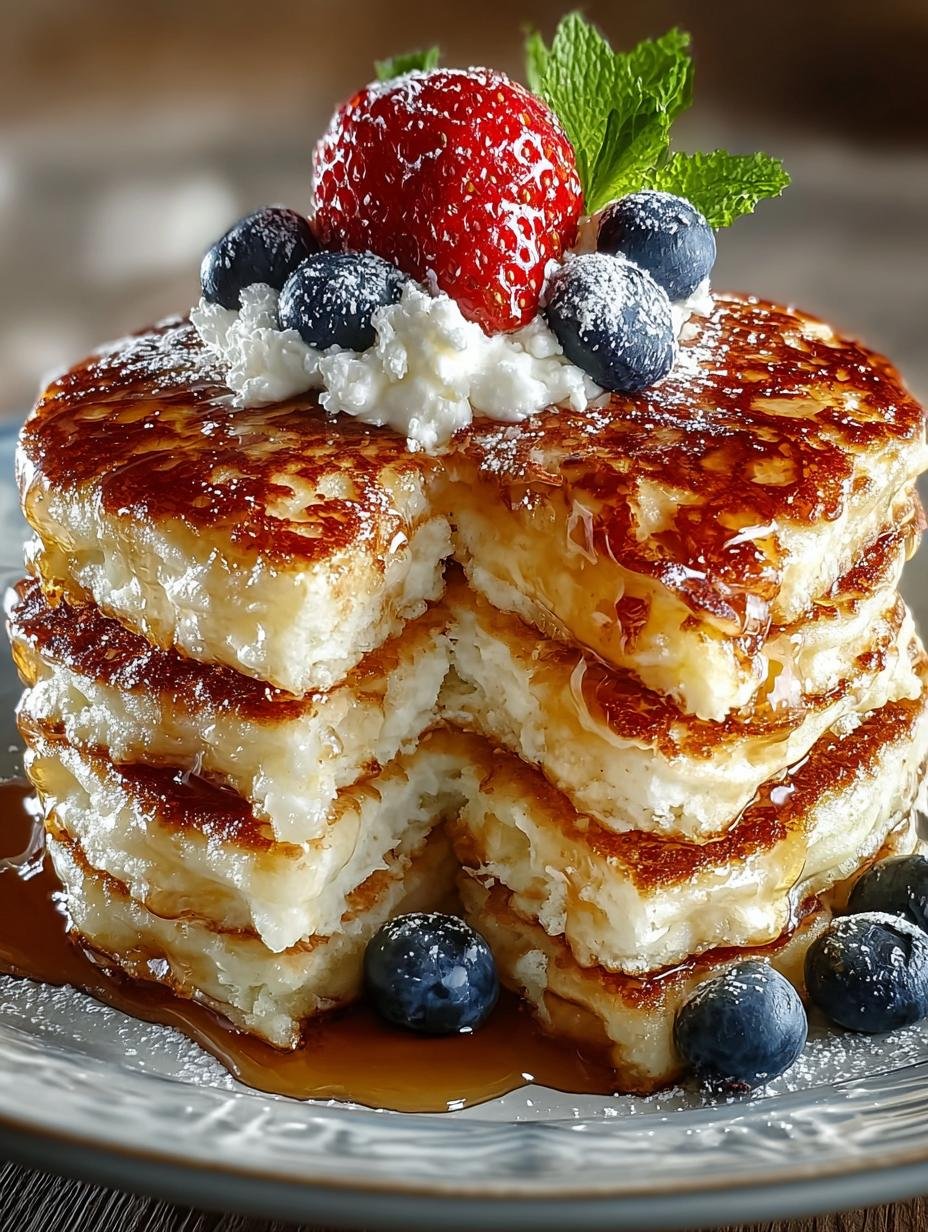 Fluffy Cottage Cheese Pancakes