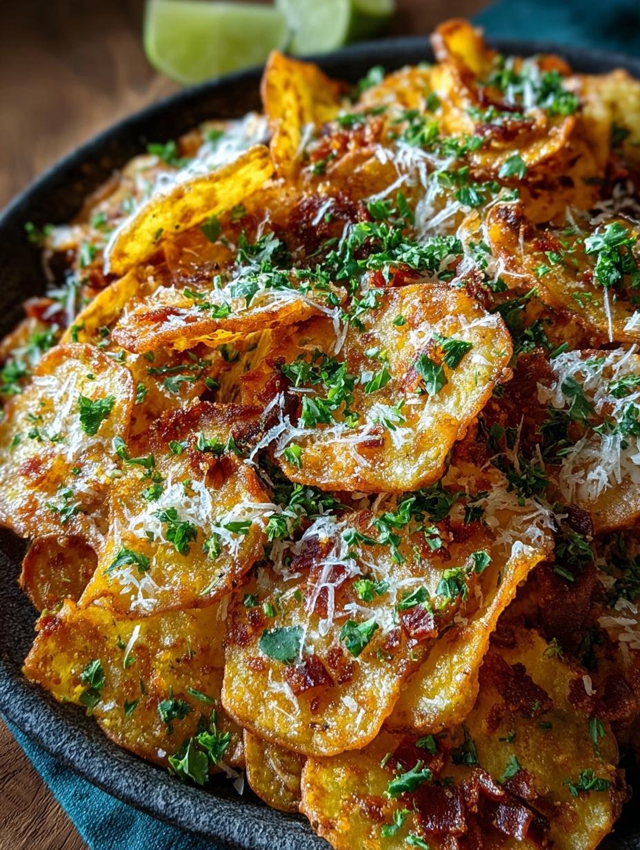 Delicious Garlic Parmesan Potato Nachos Recipe - Garlic Parmesan Potato Nachos - additional detail