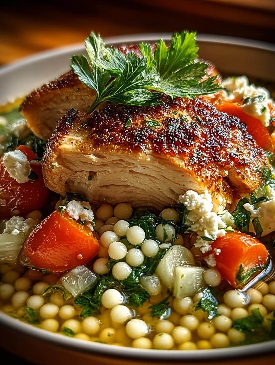 Greek Chicken Pearl Couscous: 7 Comforting Variations - Greek Chicken Pearl Couscous - additional detail